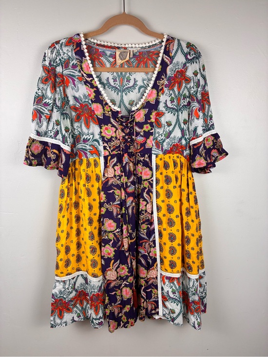 Anthropologie Dresses & Skirts - Lilka by Anthropologie Patchwork Trapeze Boho Dress Size XS
